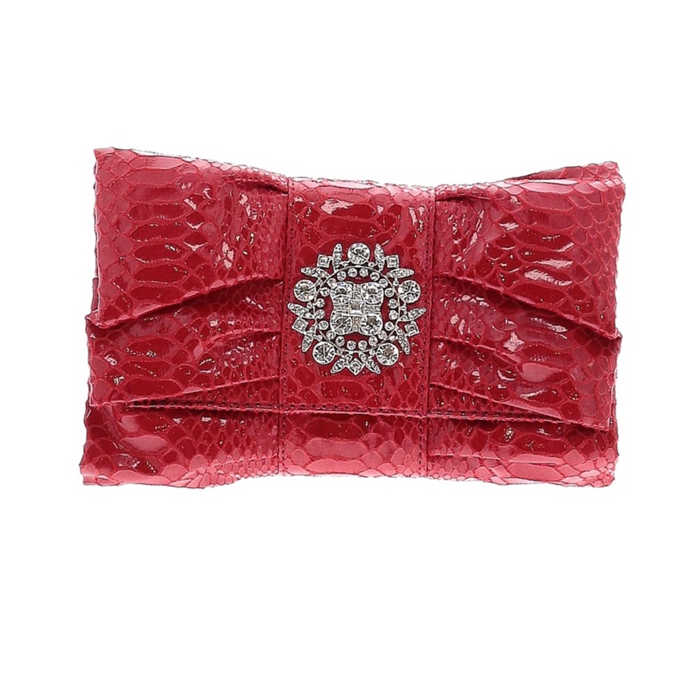 IMAN PURSE Elegant Ruby Red Snake Skin Clutch NEW IN BAG!